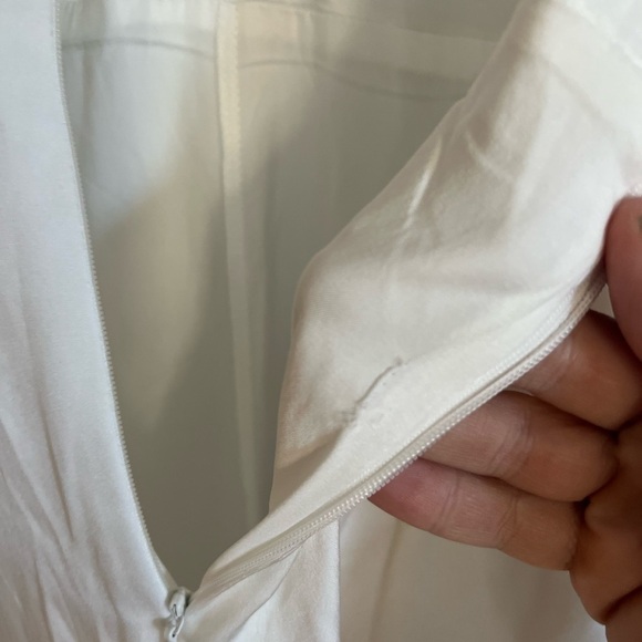 LIKE NEW Ultimate Allure Ivory Satin Wide-Leg Jumpsuit - Picture 7 of 9